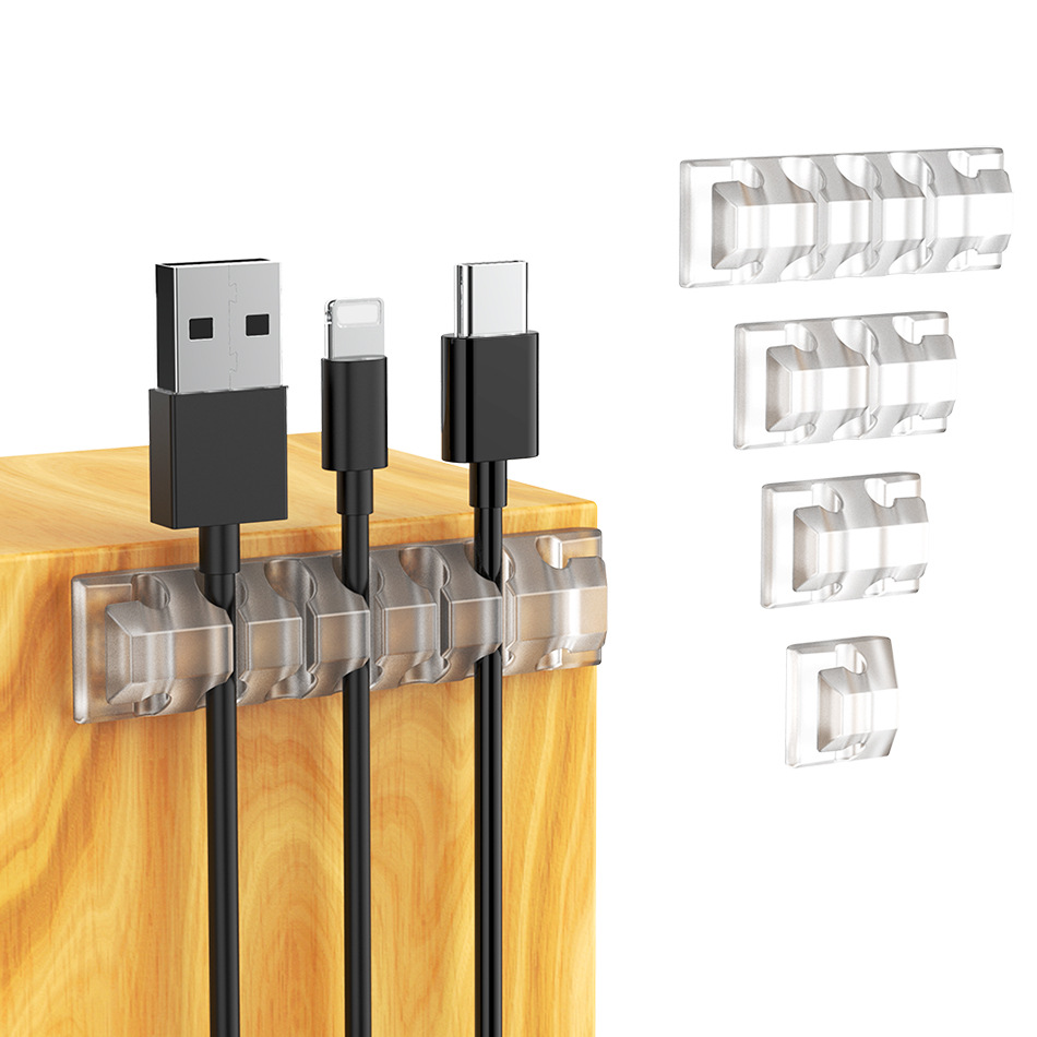 Cross-border hot-selling mini desktop finishing data cable storage organizer kitchen Winder acrylic non-marking adhesive