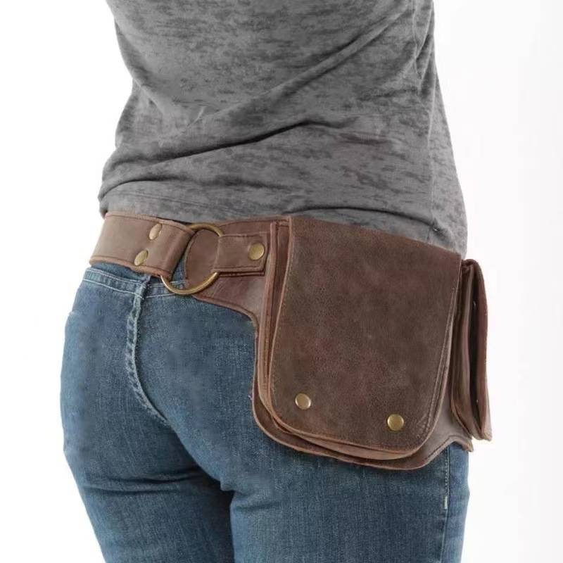 European and American retro strap belt shoulder bag men's and women's outdoor sports adjustable zipper mobile phone bag wish cross-border supply