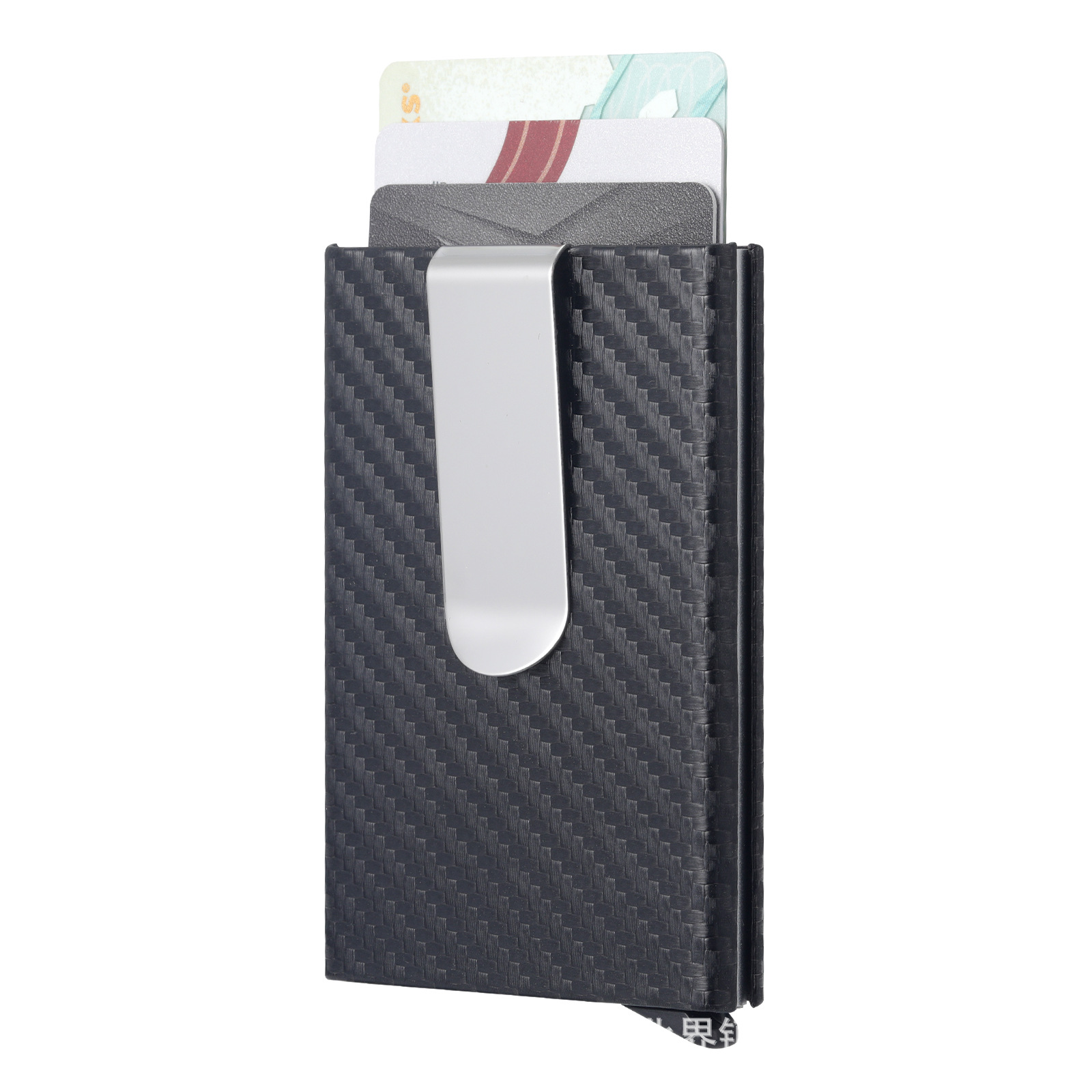 Factory direct supply rfid blocking aluminum alloy PU credit card case stainless steel wallet laser logo