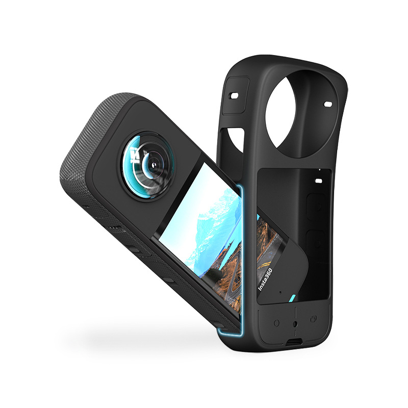 insta360 x3/x4 Lens Protective Cover Panoramic Sports Camera Lens Protective Cover Accessories Body Silicone Cover