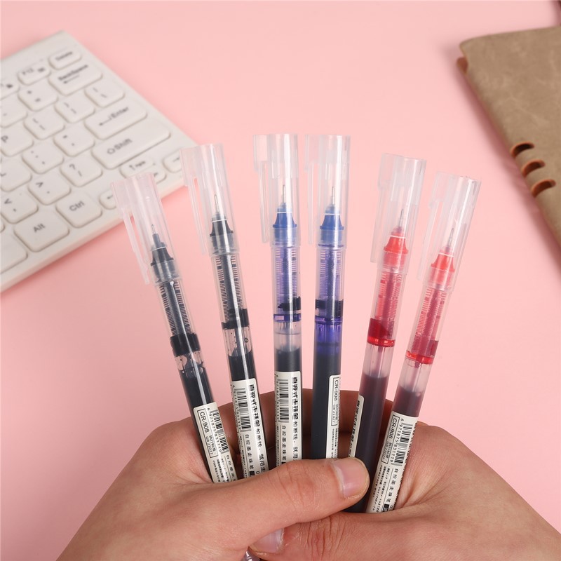 Wholesale Direct Liquid Pen Ball Pen Large Capacity 0.5 Full Needle Head Water-based Sign Pen Student Examination Gel Pen