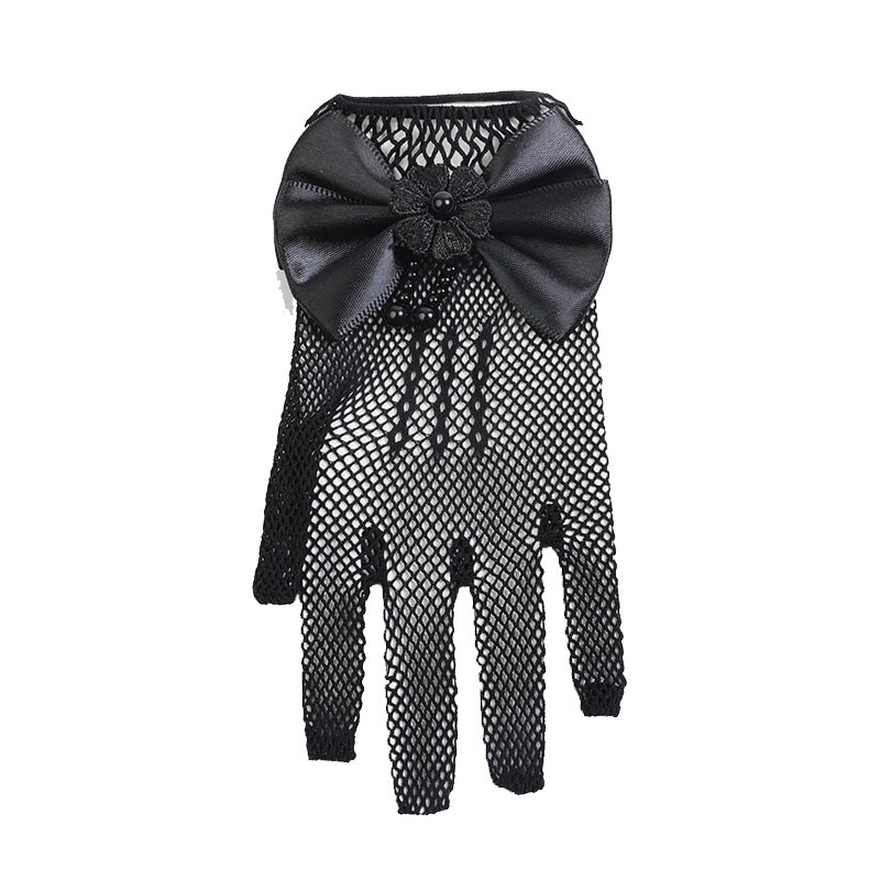 Children's Princess Dress Mesh Bow Gloves Stage Performance Wedding Flower Girl Pure White Thin Gloves Wholesale