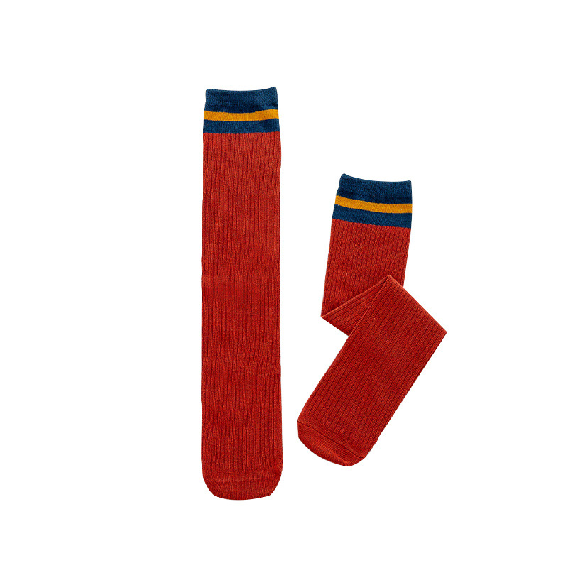 Children's socks spring and summer over-the-knee socks three bars calf socks College Wind long girls' cotton socks student socks
