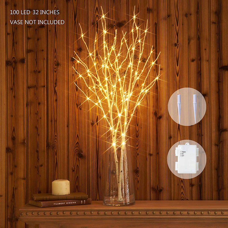 Cross-border 100 lamp copper wire lamp 2 White birch 80cm high birch tree lights