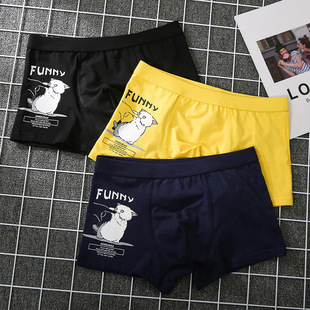 Wholesale underwear men's cotton boxers cartoon cute personality breathable boys boxer shorts trend loose animation