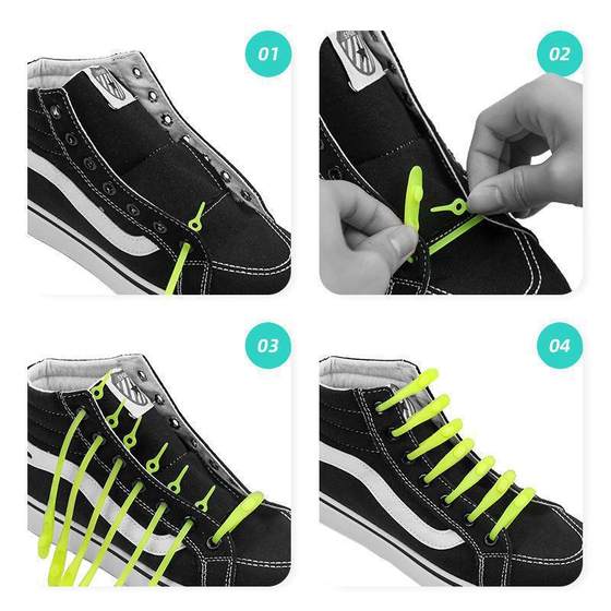 Wholesale TikTok color tie-free Silicone elastic lazy shoelace adult children round head elastic elastic band