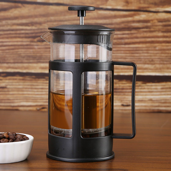 Stainless Steel Filter Mesh Tea Maker Hand Coffee Pot French Press Pot Plastic Heat Resistant Borosilicate French Filter Press Pot