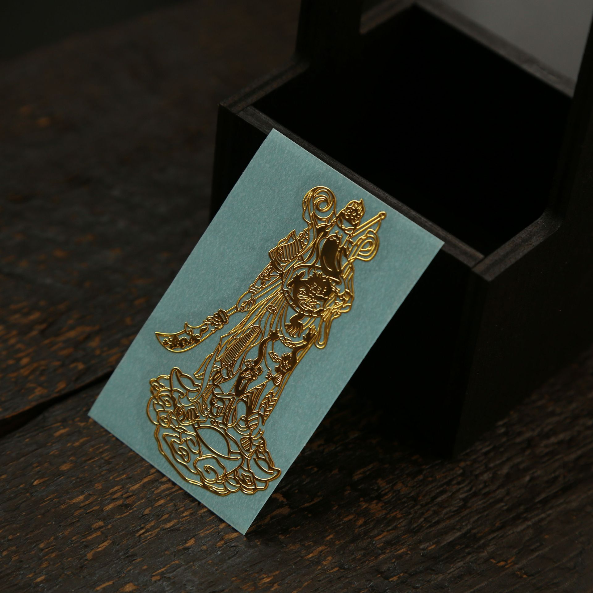 Metal Guan Gong Mobile Phone Sticker Office Desk Computer Door to Door Invisible Sticker Home Culture Sticker