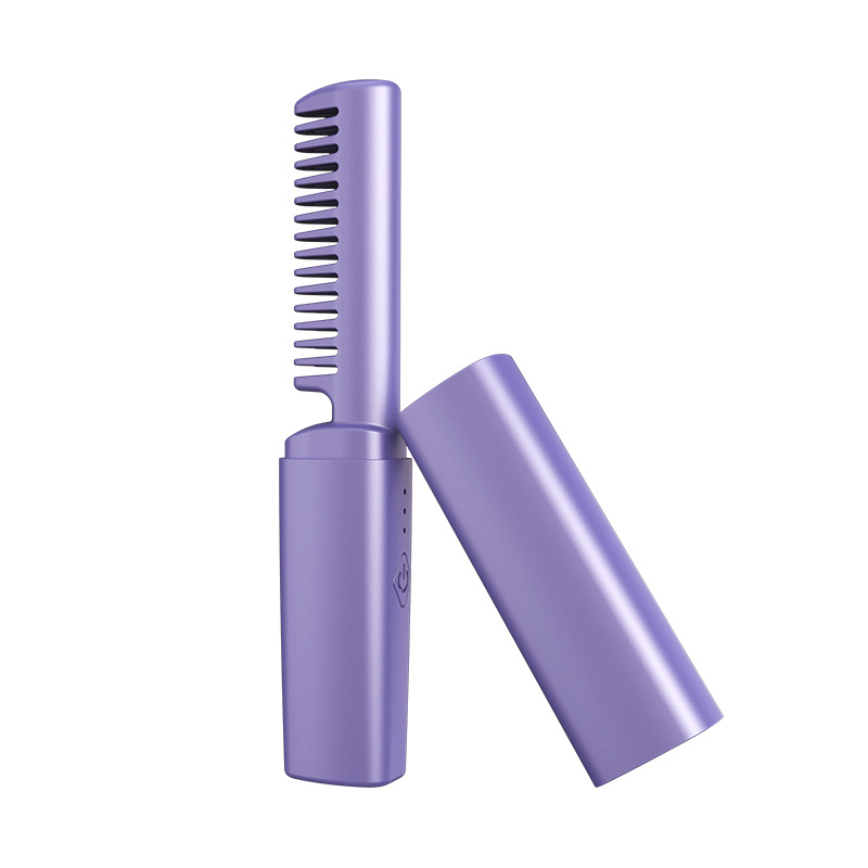 Cross-border wireless hair straightener mini hair straightener USB charging three-gear intelligent temperature control straight hair curler dual-use hair care comb