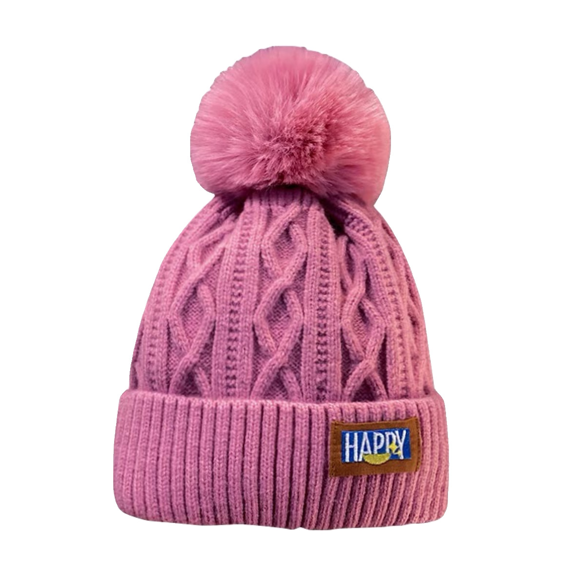Winter fleece-lined Wool Hat Thickened Warm Northeast Knitted Hat Women's Big Head Ear Protecting Hair Ball Hat White Ball Hat_voghion.com