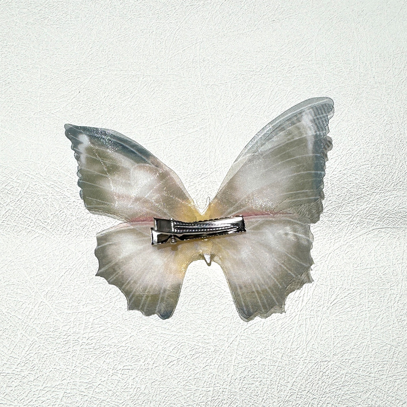 10cm double-layer mesh vintage Super fairy Pearl butterfly hairpin Mori sweet side hairpin headdress selfie decoration