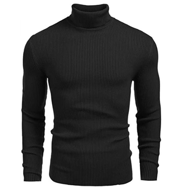 Sandao autumn new European and American cross-border Men's vertical knitted pullover slim slimming solid color bottoming sweater men