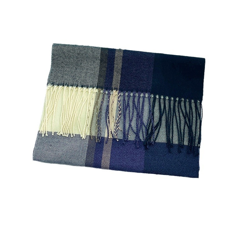 New Plaid Scarf Women's Winter High-end Mohair Imitation Cashmere Scarf Student All-match Warm Shawl Scarf