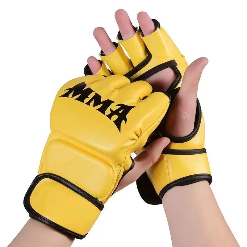 Sanda Boxing Fighting Training Gloves Actual Combat MMA Gloves Extra-large Thickened Wear-resistant Fitness Gloves_voghion.com