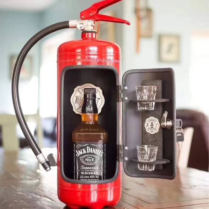 Cross-border new Fire extinguisher mini bar Fire extinguisher wine box fireman's gift for men