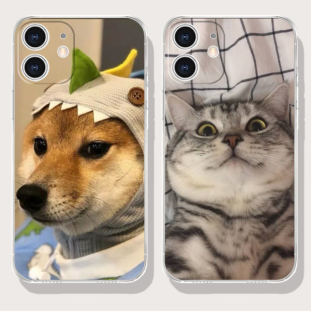 動物小貓小狗手機殼套適用於蘋果iphone7/8/XS/11/12透明TPU軟殼