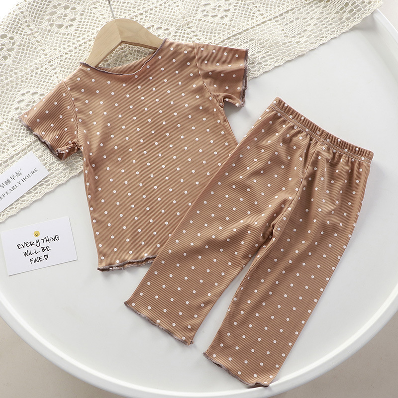 Summer Girls Outer Wear Short-sleeved Thin Suit Baby Summer Two-piece Western Style Korean Style Air-conditioning Suit 2023 New