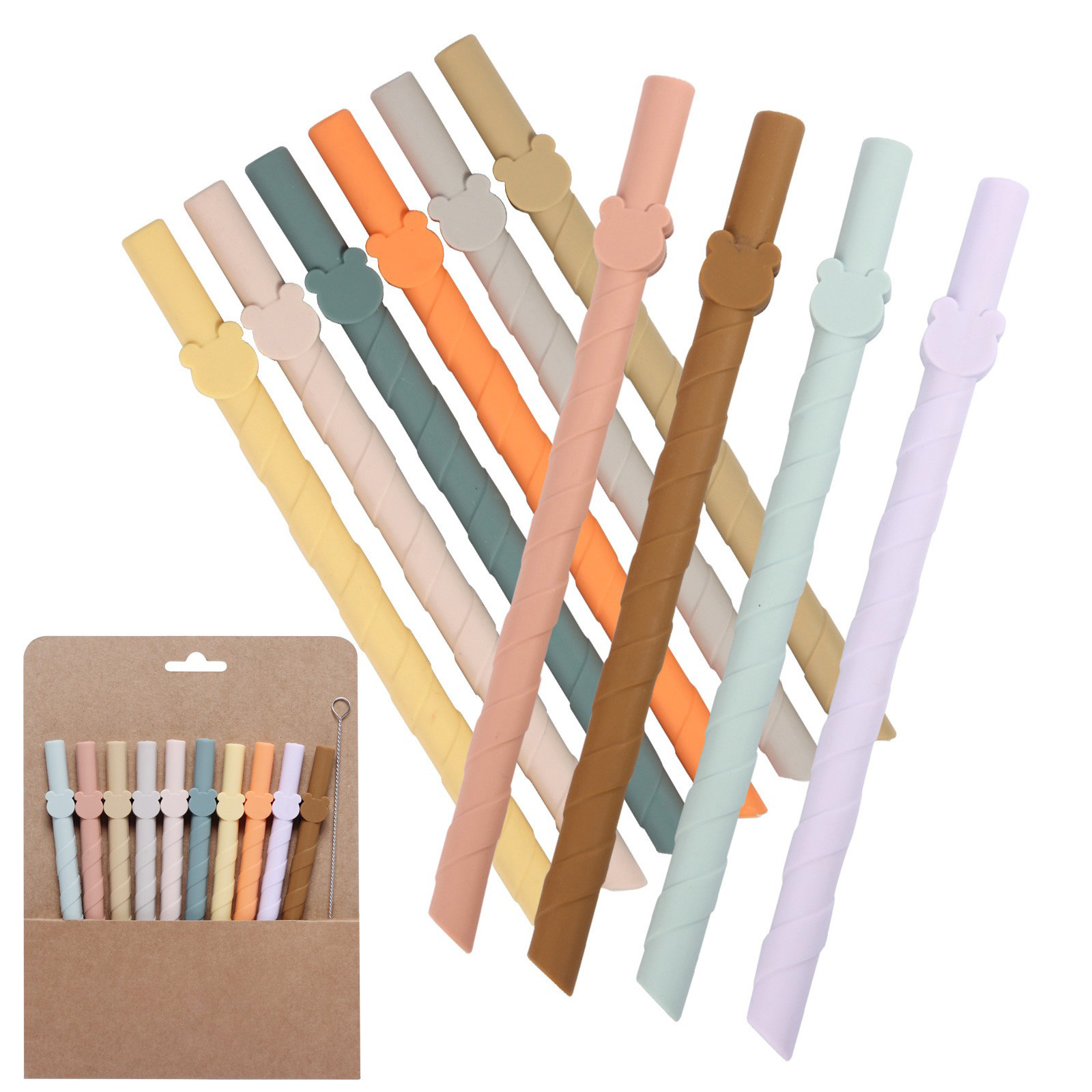 Colorful Silicone Straw Reusable Easy Cleaning Straight Straight Straight Straw Creative Household Children's Milk Tea Food Grade Straw