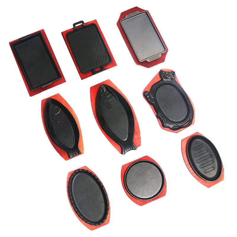 commercial-cast-iron-skillet-rectangular-iron-plate-bbq-grill-pan-fish-shaped-steak-plate-multifunctional-easy-to-clean-non-stick