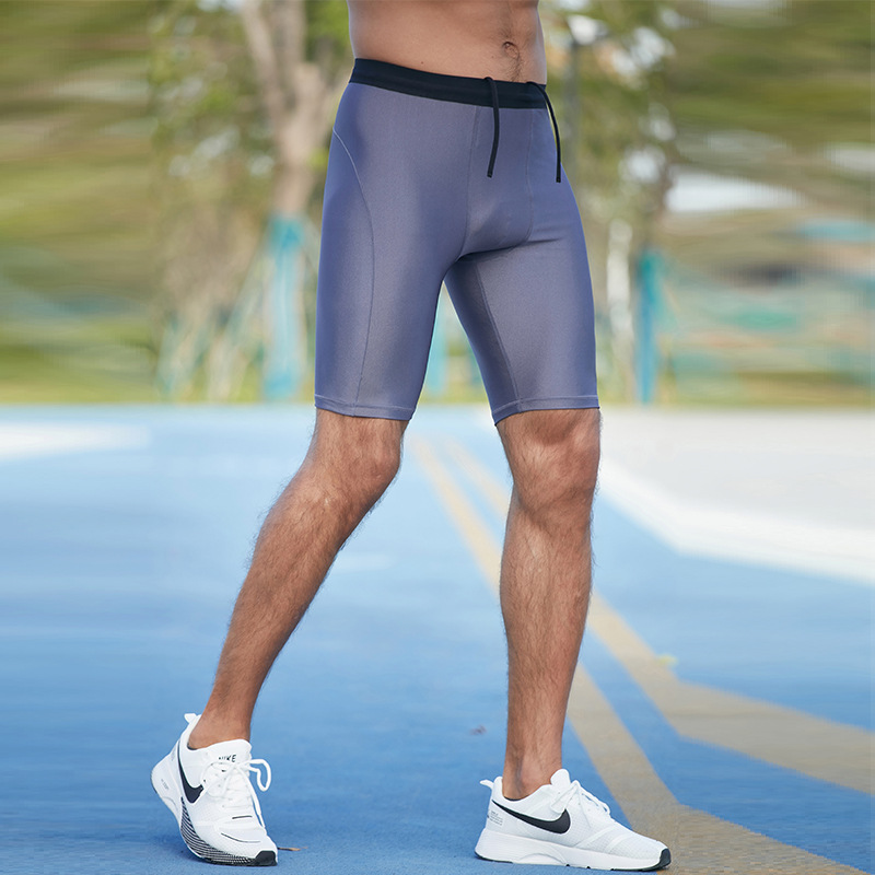 Cross-border Fitness Five-point Leggings Men's Summer Outdoor Marathon Track and Field Five-point Pants High Elastic Compression Shorts for Men