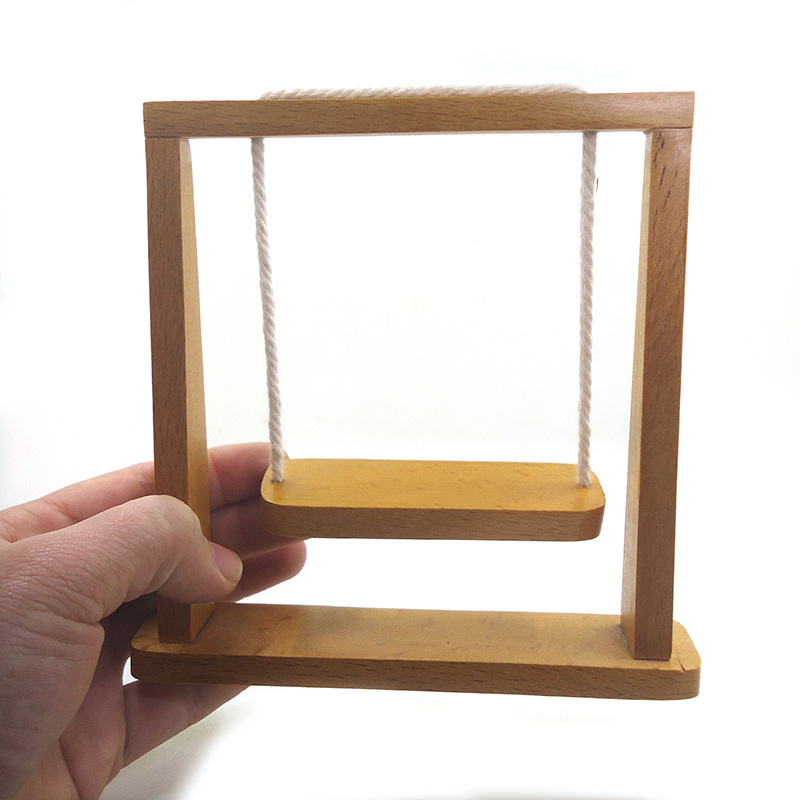 1:12 dollhouse accessories dollhouse mini wood color doll toy Beech swing decoration model