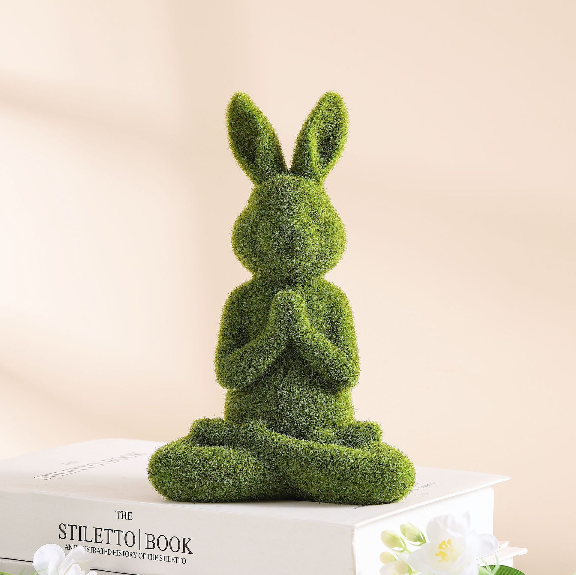 Easter Grass Courtyard Flocking Rabbit Decoration Creative Home Garden Animal Decoration Yoga Moss Rabbit