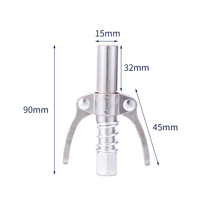 High pressure grease nozzle suit gear self-locking clamp type double handle oil injector outlet hose fittings manual grease gun
