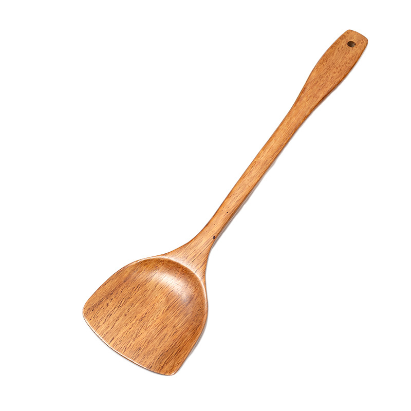 Kemu spatula wooden spatula wholesale wooden stir-fry spatula large soup spoon rice spoon household wooden kitchenware spatula spoon set