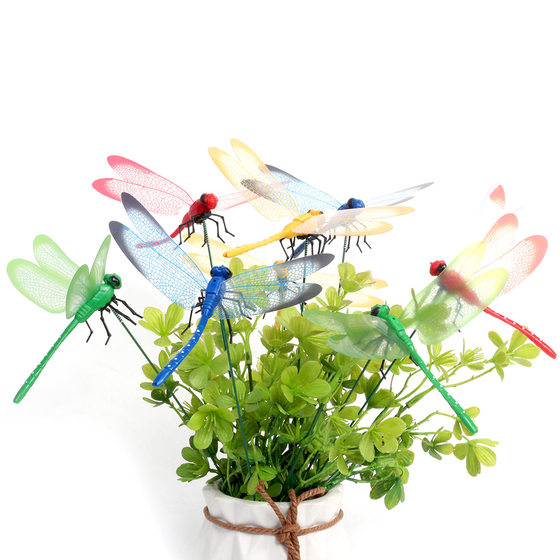 Wholesale 14cm Dragonfly plastic creative crafts simulation Dragonfly tourist attractions gardening decoration cross-border hot sale
