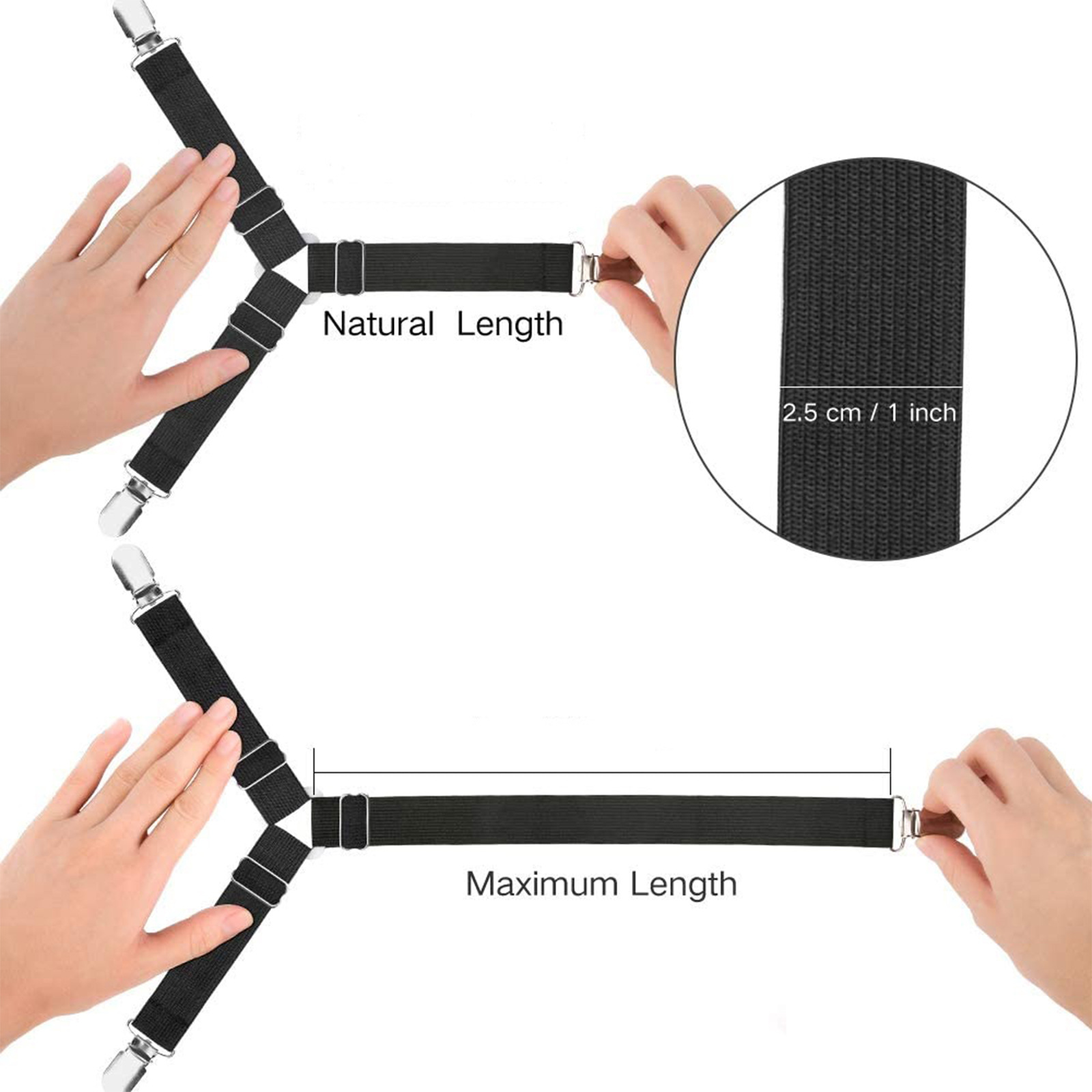 Vio Cross-border Home Textile Bed sheet Four Corners Adjustable Elastic Fixing Clip fitted sheet clips_voghion.com