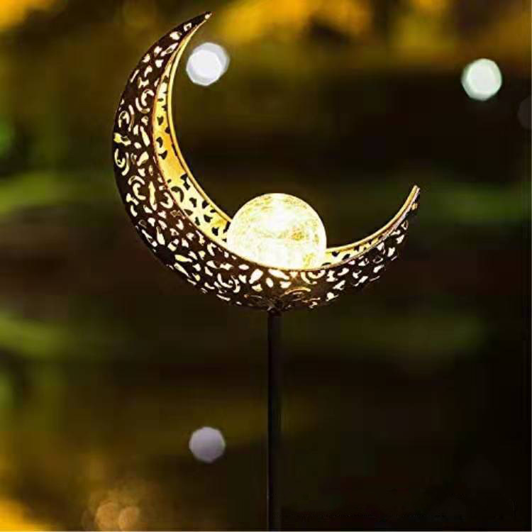 Amazon solar Iron Moon floor insert light outdoor waterproof garden decoration LED garden landscape lawn light