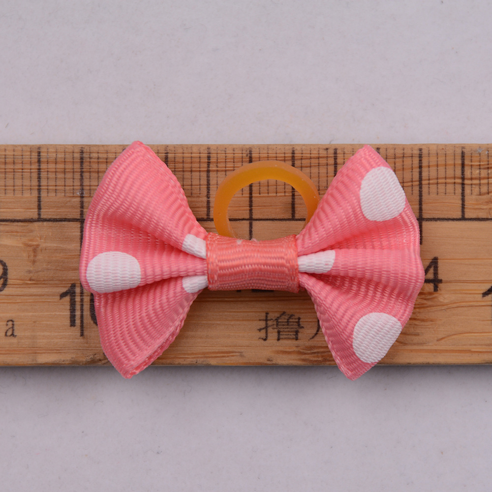 Cross-border foreign trade pet headdress hair band colorful dot rib band puppy cat cute jewelry bow rubber band