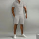 Cross Border Amazon Men's Suit 2023 Summer New Men's Polo Casual Loose Short Sleeve Shorts Sports Suit