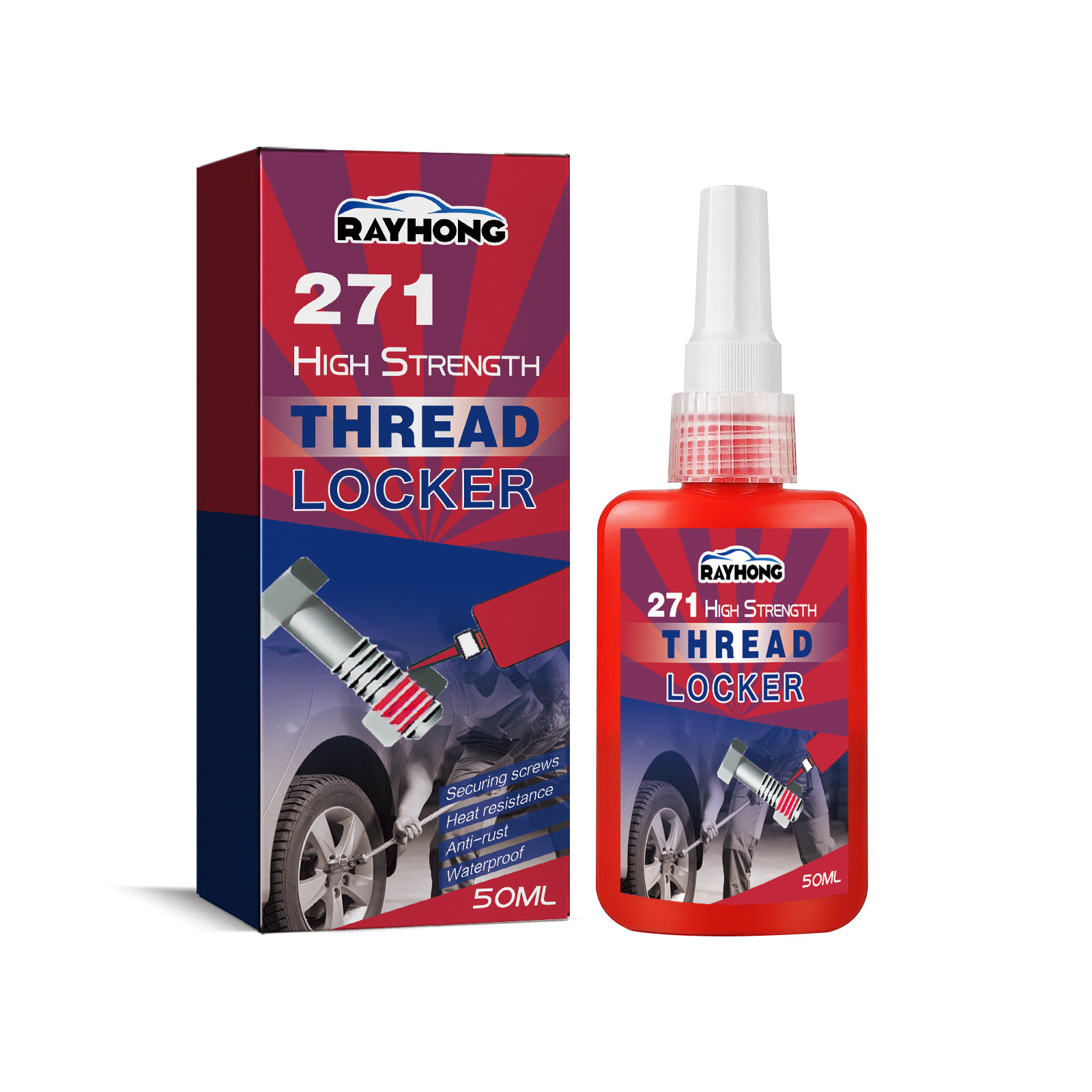 Rayhong 271 thread locking agent removable metal anti-loose glue sealant medium viscosity anaerobic glue