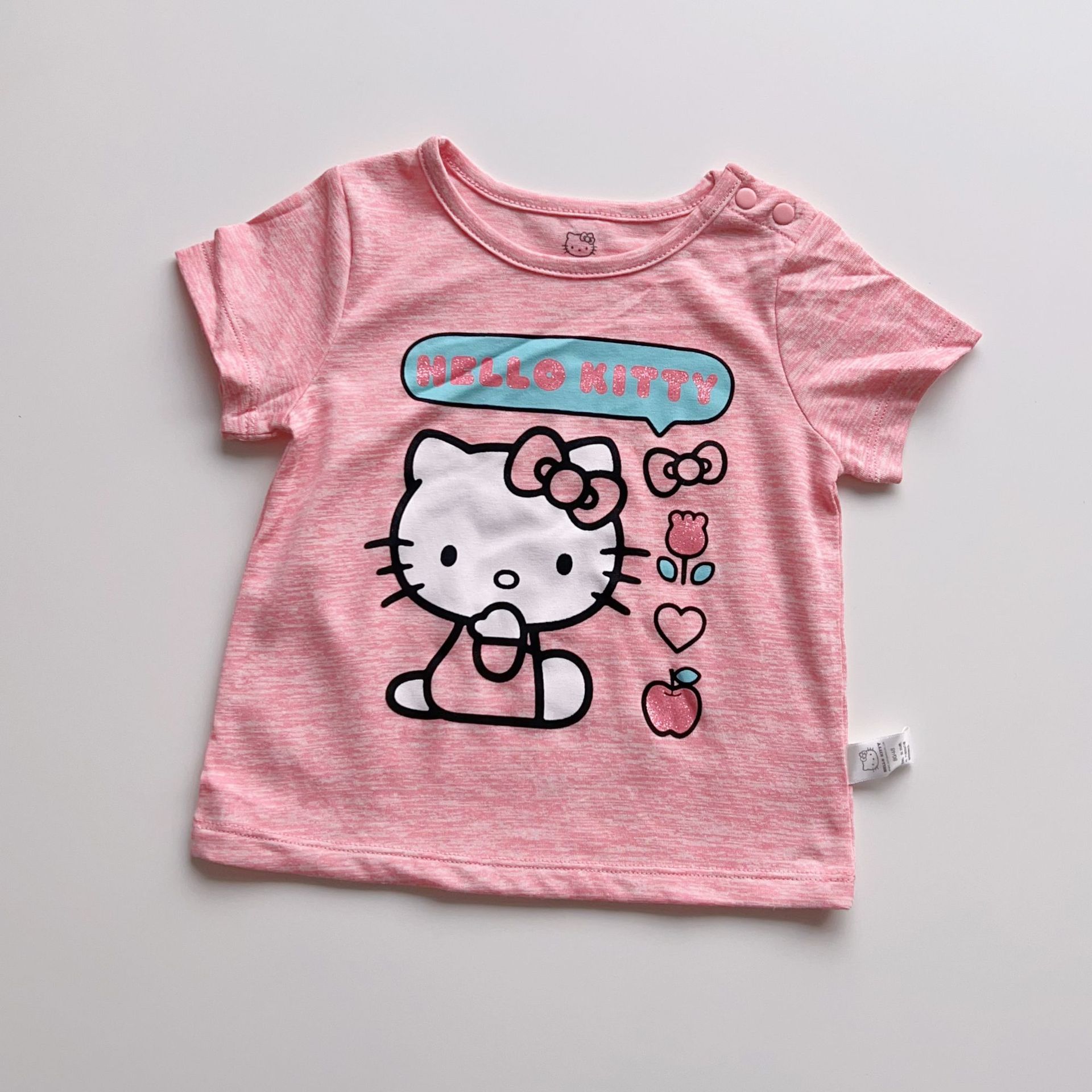 Special offer HELLO KITTY tail goods children's clothing 80-110 girls' summer short-sleeved T-shirt baby children's cartoon top