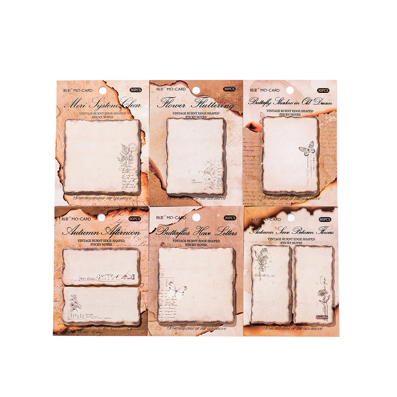 Momo sticky notes focus on old Dreams series burnt theme Journal base material 30 sheets/60 sheets into 6 types