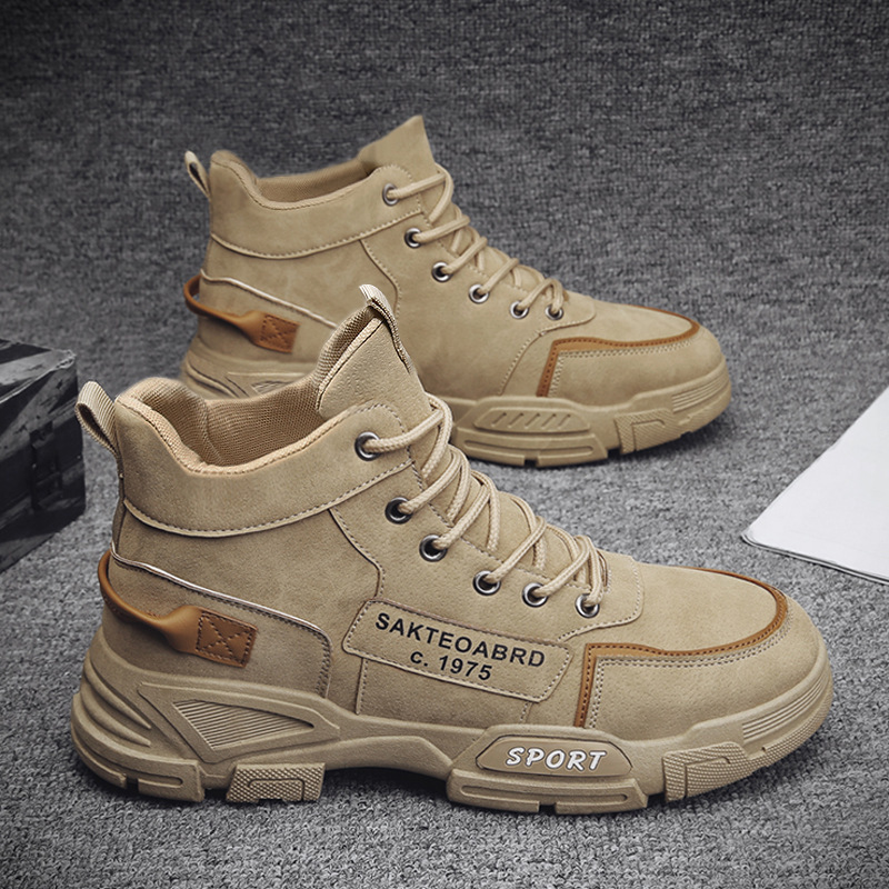 2024 autumn new martin boots men's middle help casual fashion outdoor short boots heightening work men's boots