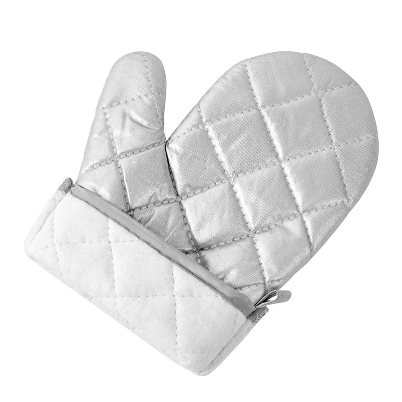 Factory pure cotton silver coated baking high temperature resistant microwave oven gloves heat insulation heat-proof slip thickened lengthened high temperature resistant