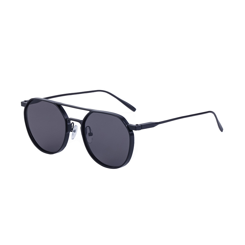 2023 New Vintage Oval Frame Sunglasses Men's Metal Double Beam Driving Sunglasses Cross Border Wholesale shades