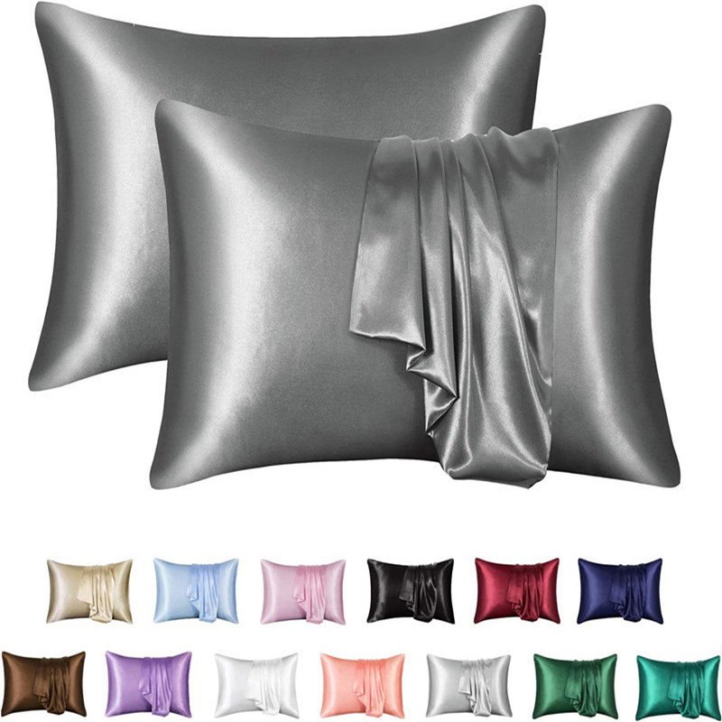 Cross-border trade pillowcase satin rayon pillowcase Kitsch artificial silk imitation silk pillowcase pillow towel