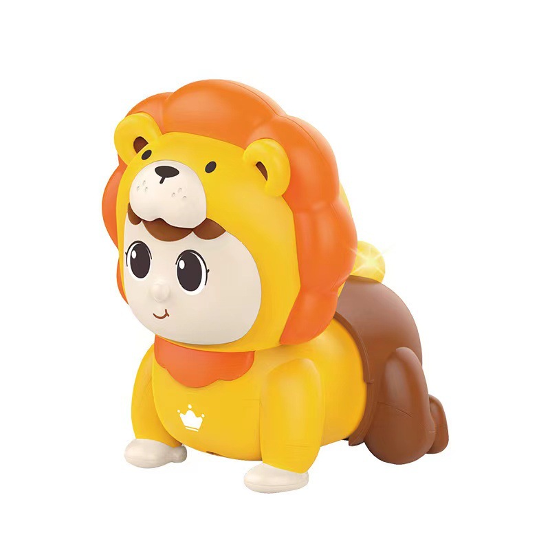 New Electric Dinosaur Crawler Toy Guide Baby to Learn Crawling Exercise Head Up Training Doll Cross-border Toy
