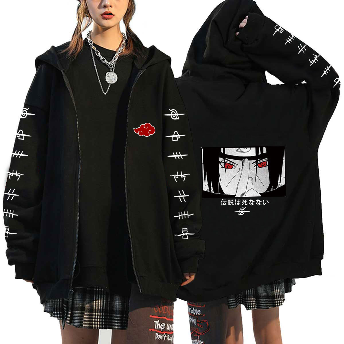 2021 Naruto Printed Zipper Sweater Men's and Women's Casual Hoodie Organization Top Jacket