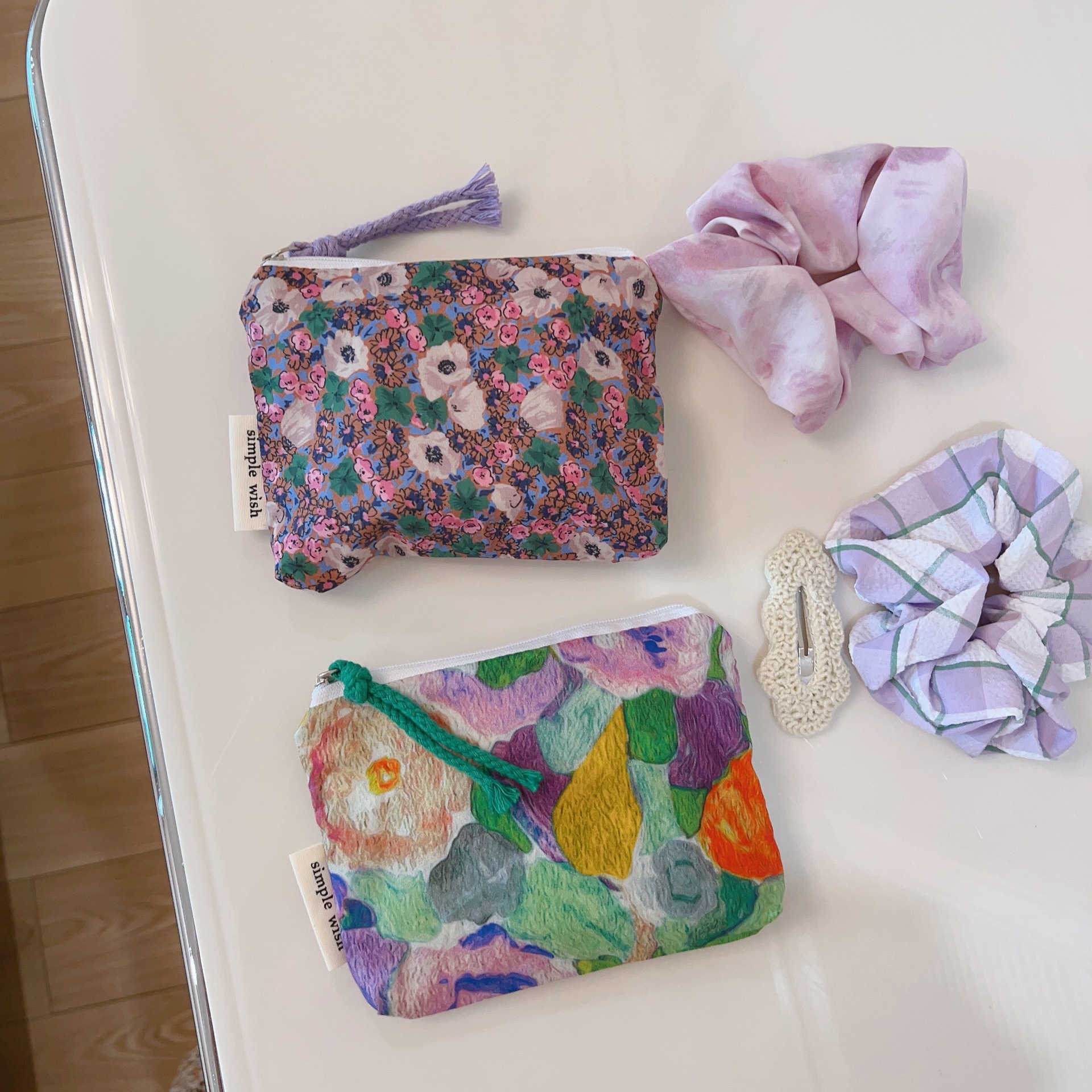 [Su Sibu Bag] Retro Artistic Printing Mini Coin Purse Card Bag Headset Lipstick Sanitary Cotton Storage Pouch