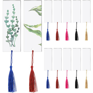 20 px DIY blank acrylic bookmark set transparent acrylic blank bookmark with tassel decorative tag