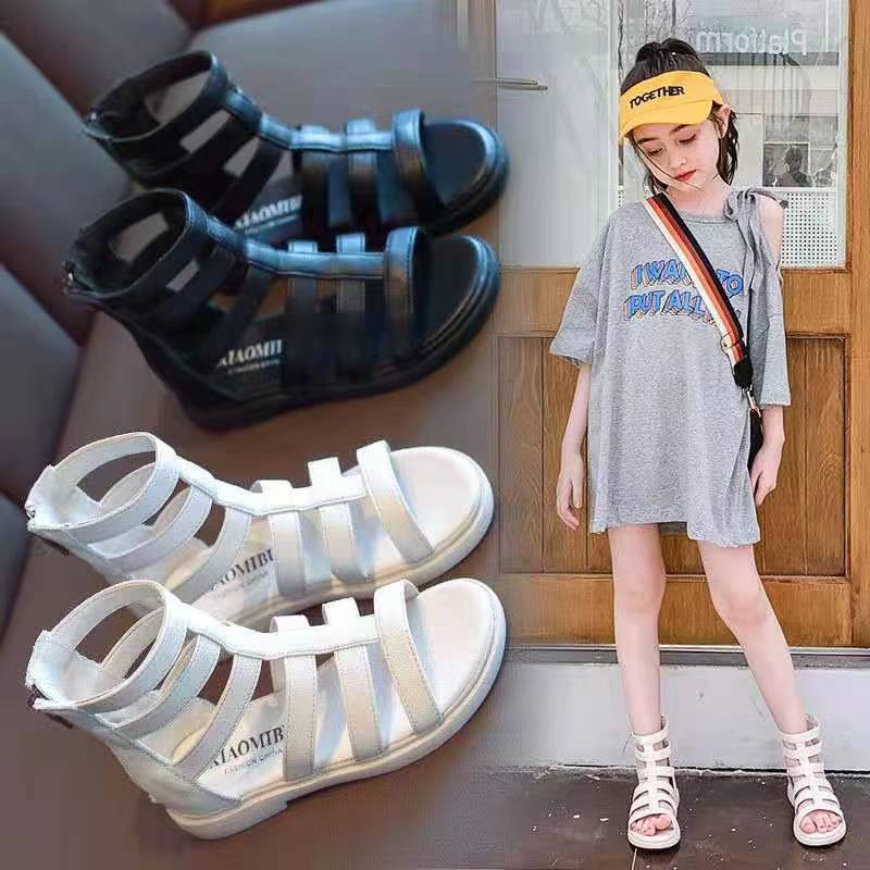 Girls' Sandals 2022 Summer New Fashion Soft Sole Princess Shoes Children Non-Slip Roman Shoes Little Girl Shoes