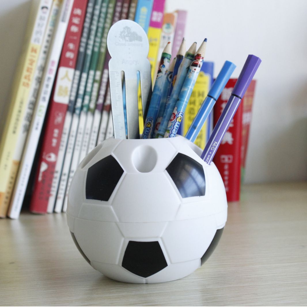Pen Holder creative round football multi-functional plastic storage box office desktop decoration student kindergarten gift