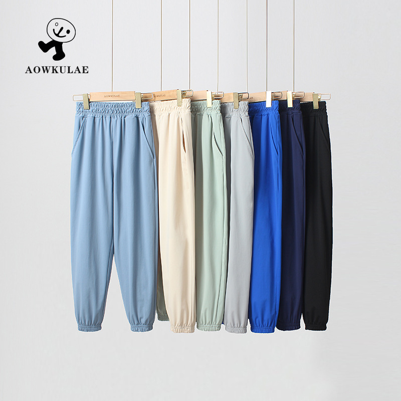 Summer Trousers Korean New Boy's Anti-mosquito Pants Big Boy's Thin Ice Silk Quick-drying Pants Children's Pants for Hair