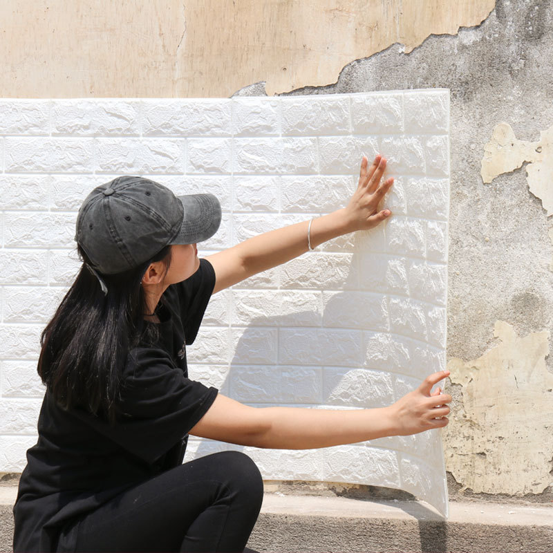 Wallpaper self-adhesive 3d three-dimensional wall stickers kindergarten children's anti-collision foam Dado background wall imitation brick wallpaper wholesale