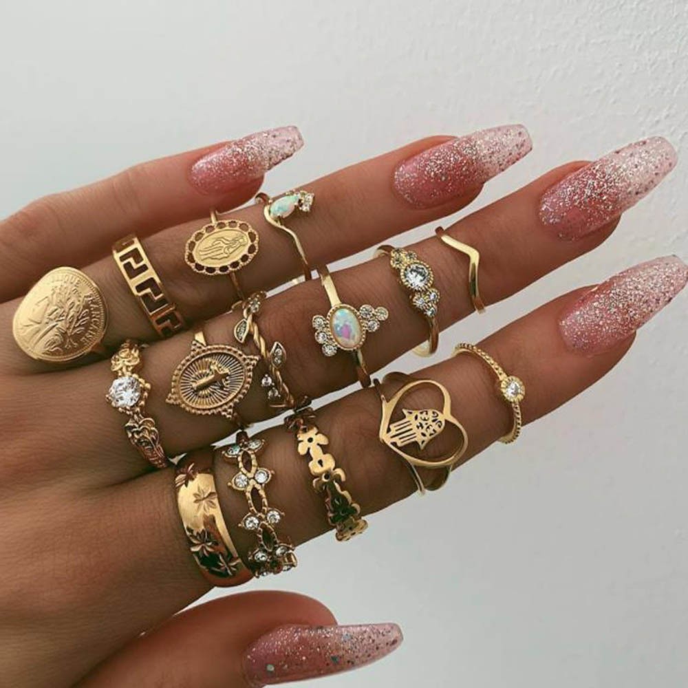 Hot selling cross-border European and American bohemian rings, retro rings, women’s rings, simple style factory rings wholesale