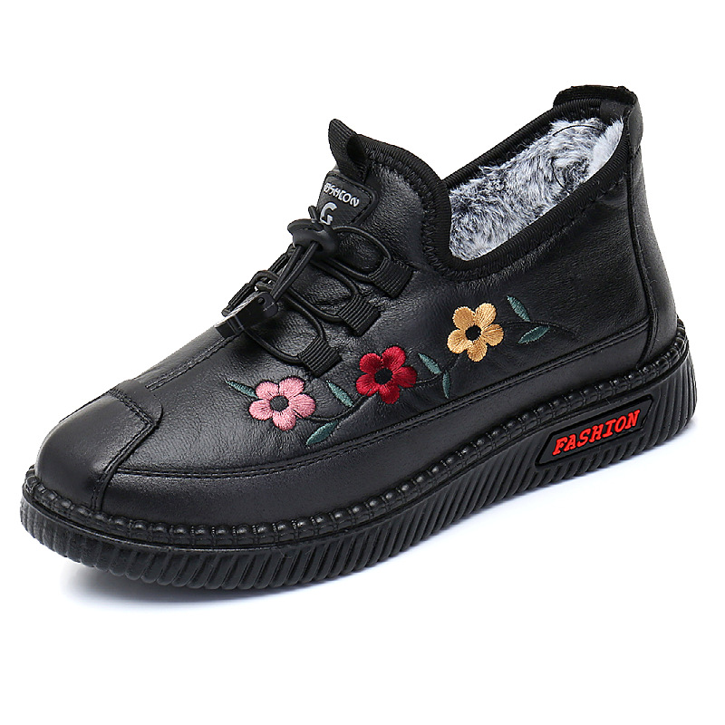 Winter New Beijing Old Cloth Shoes Women's Polyurethane Sole Non-slip Comfortable Warm Slip-on Shoes for Middle-aged and Elderly Mothers